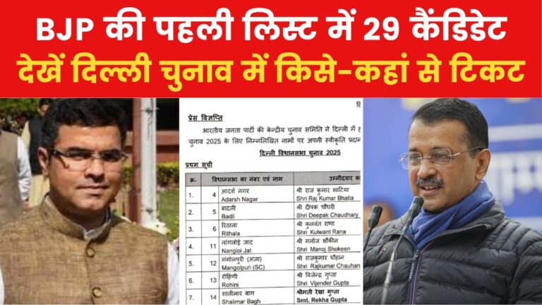 Delhi Elections 2025: दिल्ली चुनाव के लिए बीजेपी ने जारी की पहली लिस्ट, देखें केजरीवाल के खिलाफ किसे टिकट